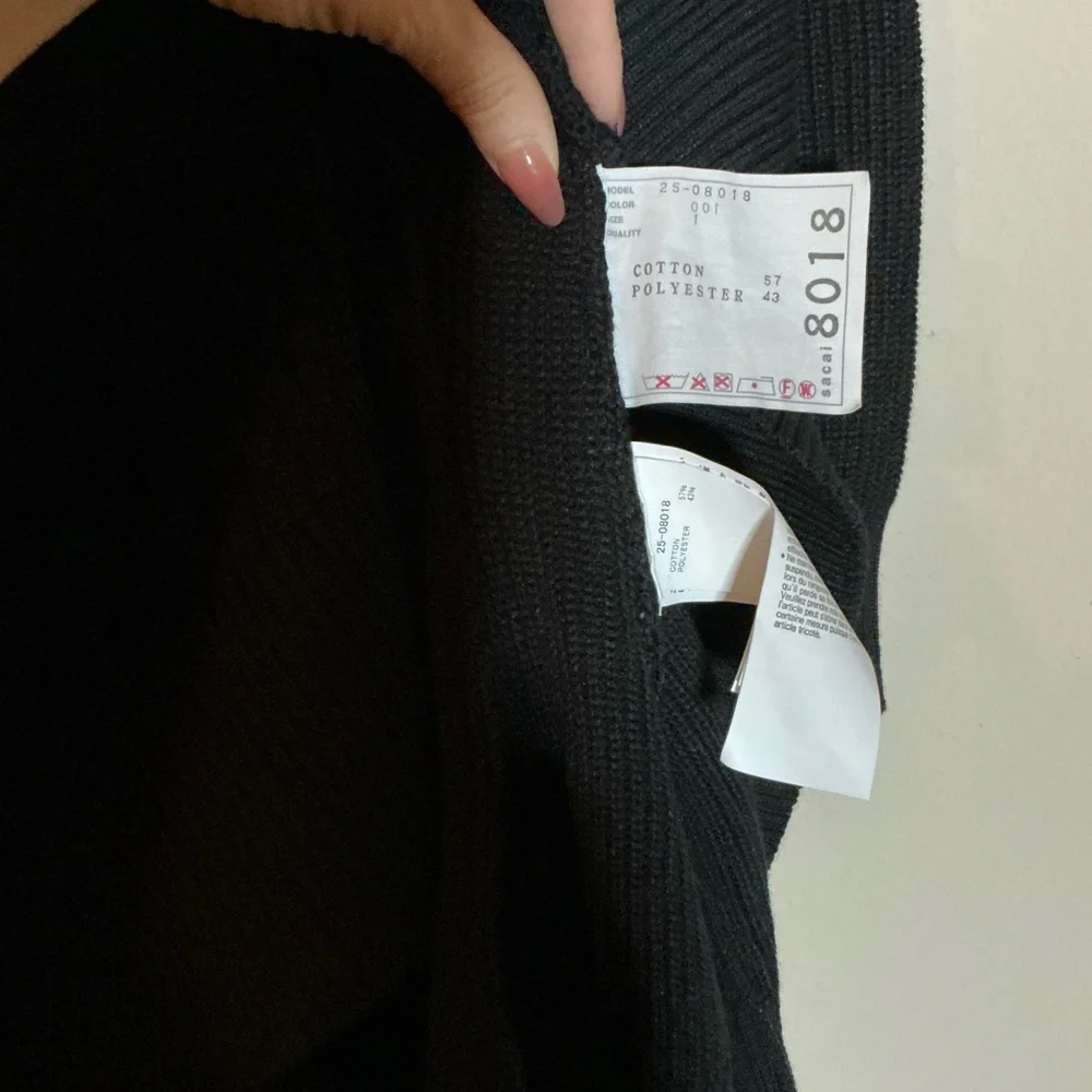 NWOT SACAI Cable Knit Flared Top - Black SIZE 1 (S) - Picture 12 of 12